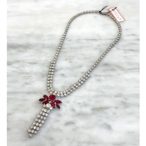 [HeCollection] Garnet Flower Necklace