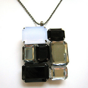 Square Stone Brooch also Necklace