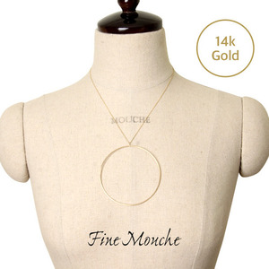 [Fine Mouche]14k Big Circle Necklace